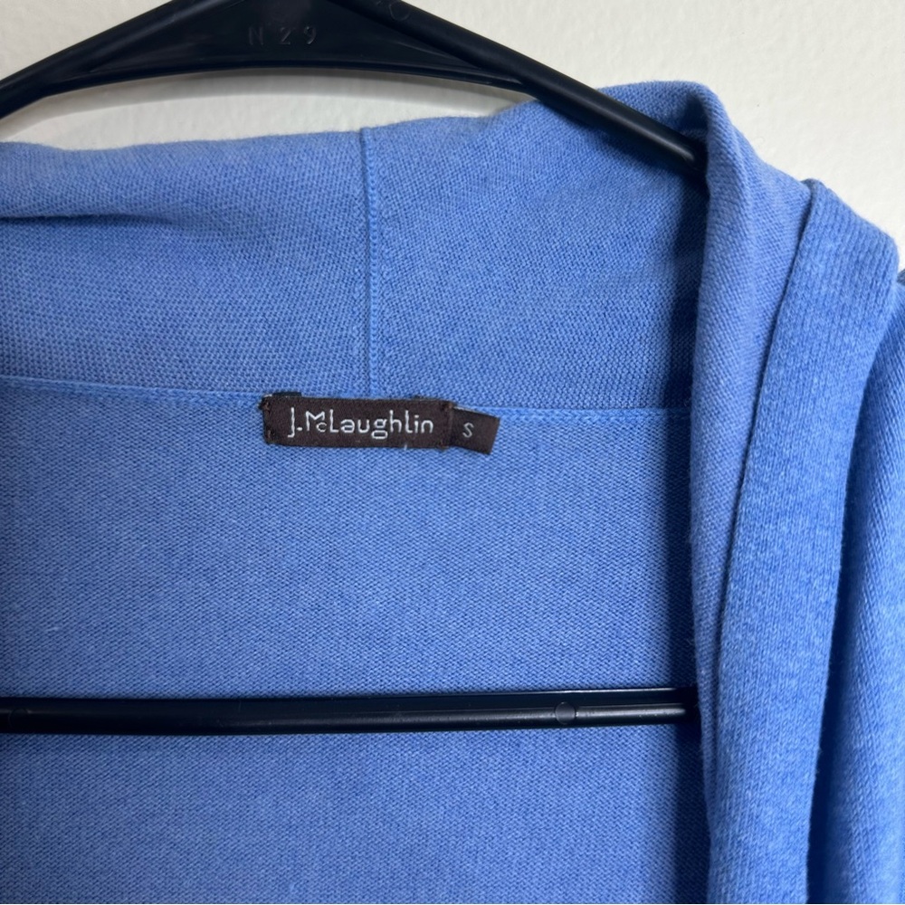 J. McLaughlin Blue Open Front Cardigan Cotton Blend size Small - Picture 3 of 5
